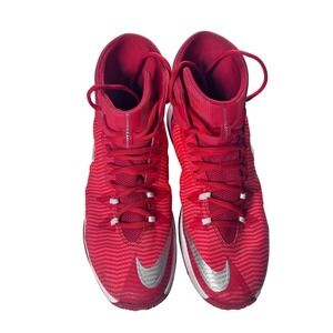 Nike Zoom HyperRev Basketball Shoes Red Silver Men's Size 12 High Top